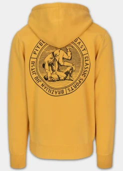 Men's Zip-up hoodie Washed VINTAGE BJJ - Washed yellow