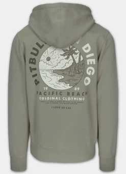 Men's Zip-up hoodie Washed PLANET SURF - Gray Harbour