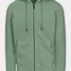Men's Zip-up hoodie Washed Lancaster II - Sage green