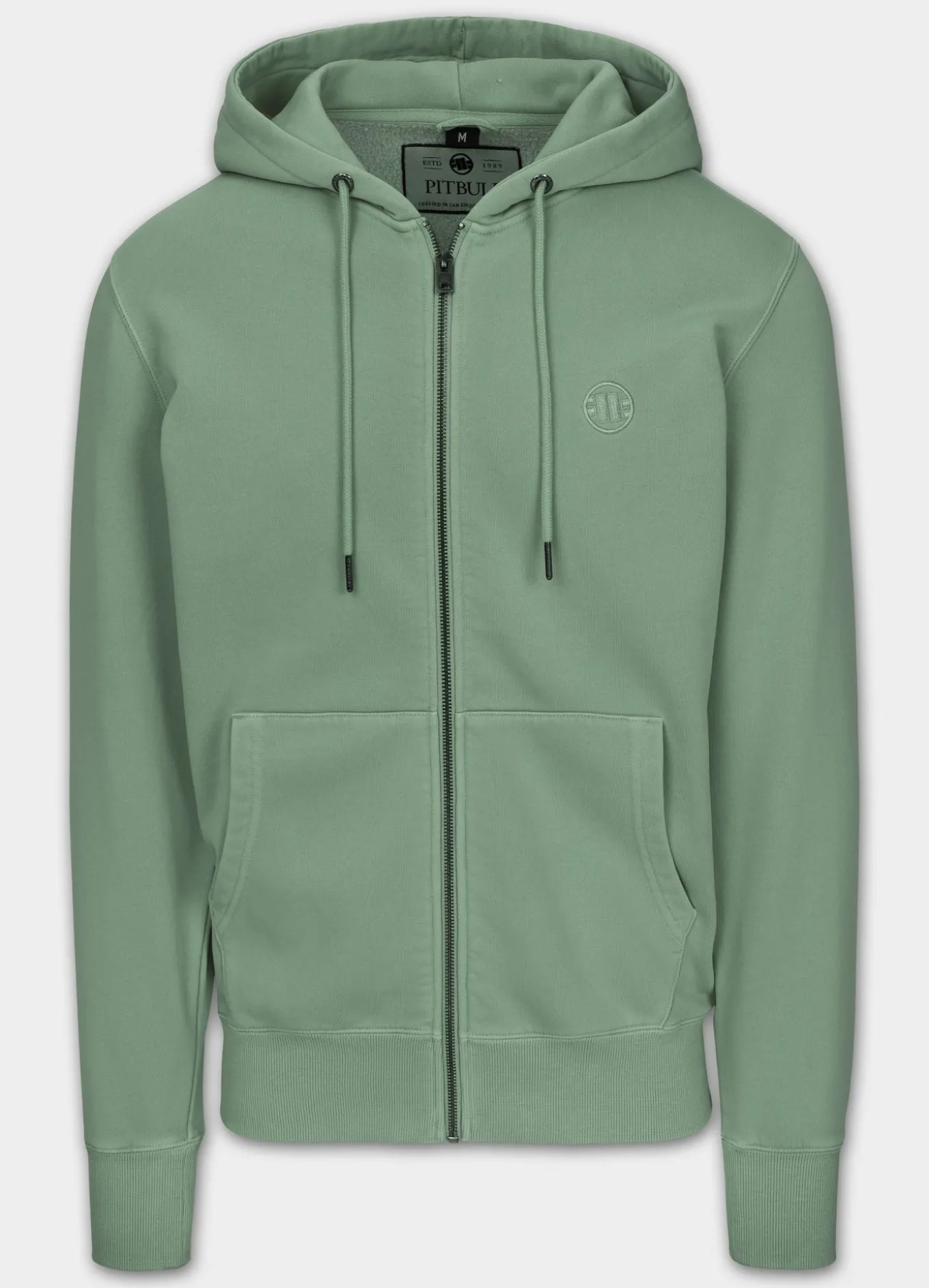 Men's Zip-up hoodie Washed Lancaster II - Sage green