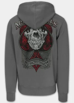 Men's Zip-up hoodie Washed ACE OF SPADES - Gray