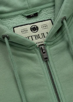 Men's Zip-up hoodie Washed Lancaster II - Sage green