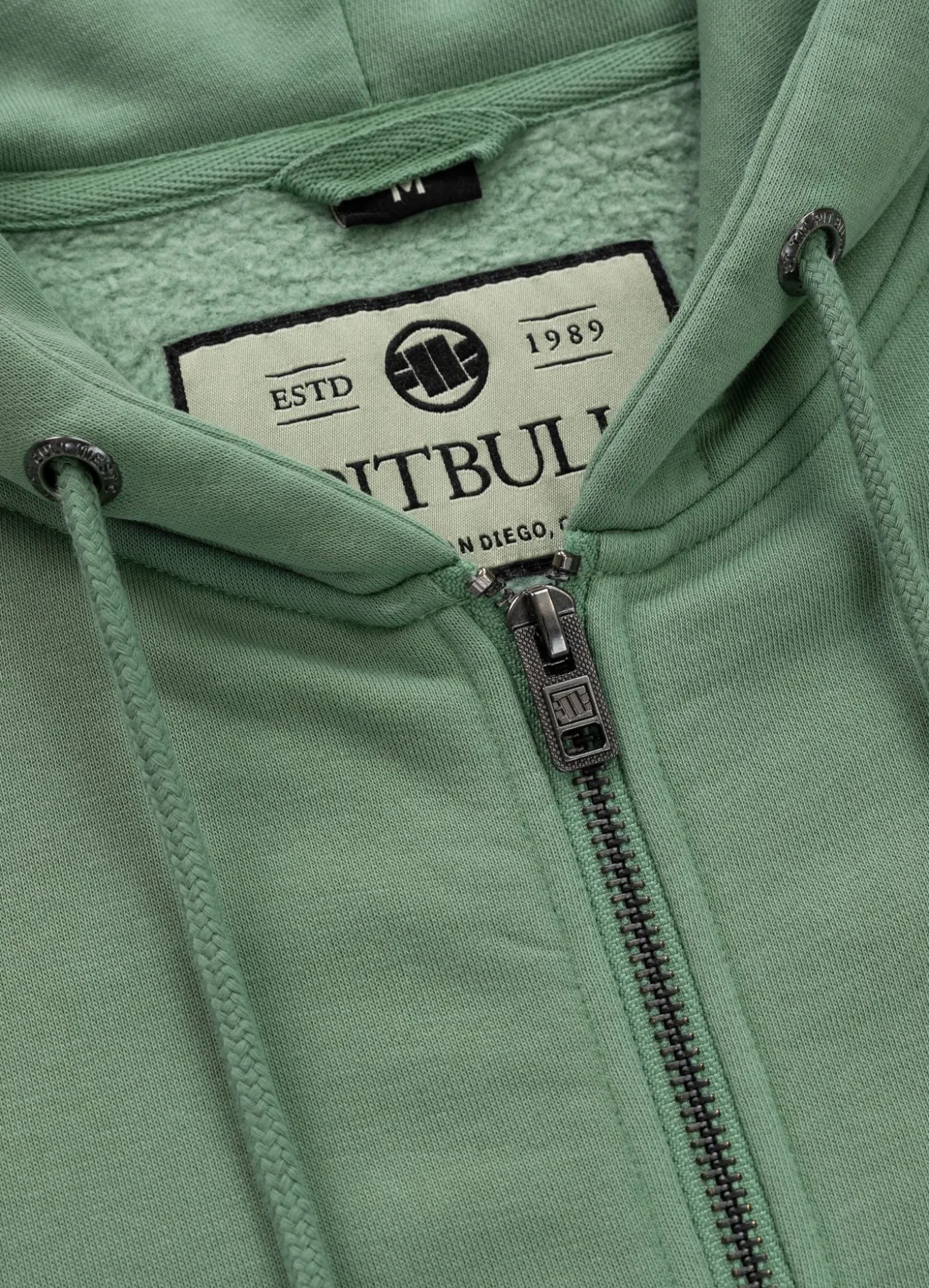 Men's Zip-up hoodie Washed Lancaster II - Sage green