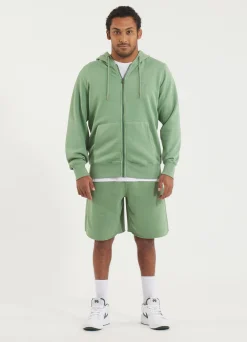 Men's Zip-up hoodie Washed Lancaster II - Sage green
