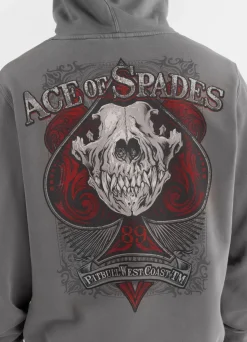 Men's Zip-up hoodie Washed ACE OF SPADES - Gray