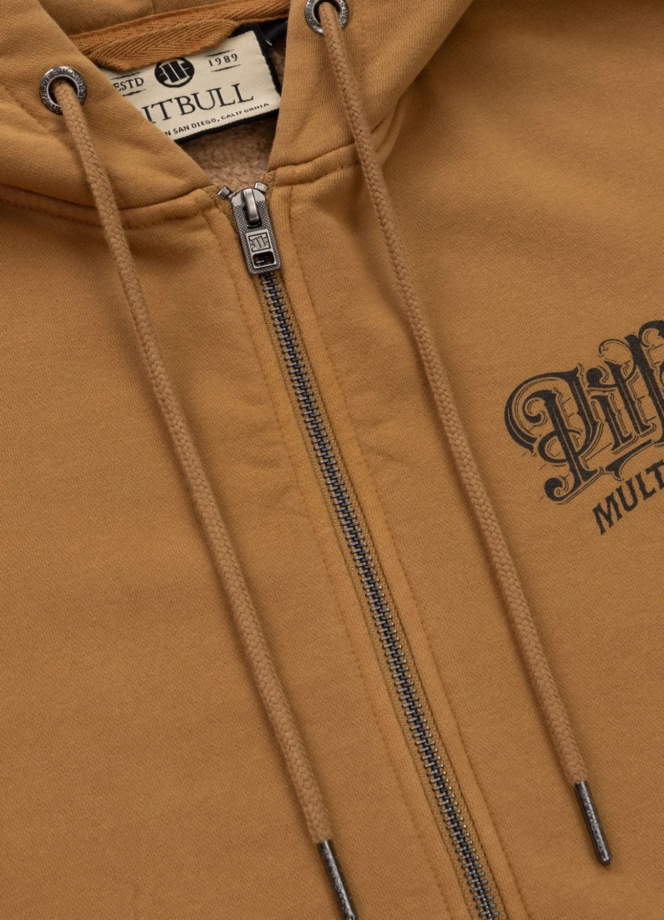 Men's Zip-up hoodie Washed MULTISPORT - Honey yellow