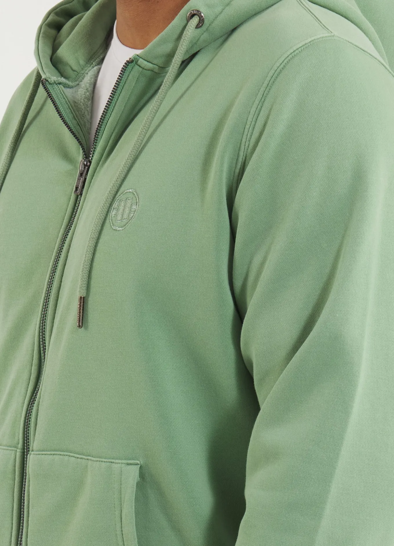 Men's Zip-up hoodie Washed Lancaster II - Sage green