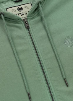 Men's Zip-up hoodie Washed Lancaster II - Sage green