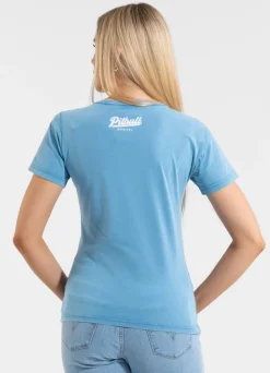 Women's T-Shirt Denim Washed ANGEL LOGO - Light blue