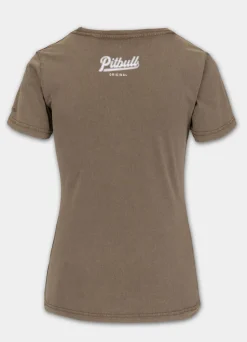 Women's T-Shirt Denim Washed ANGEL LOGO - Coyote brown