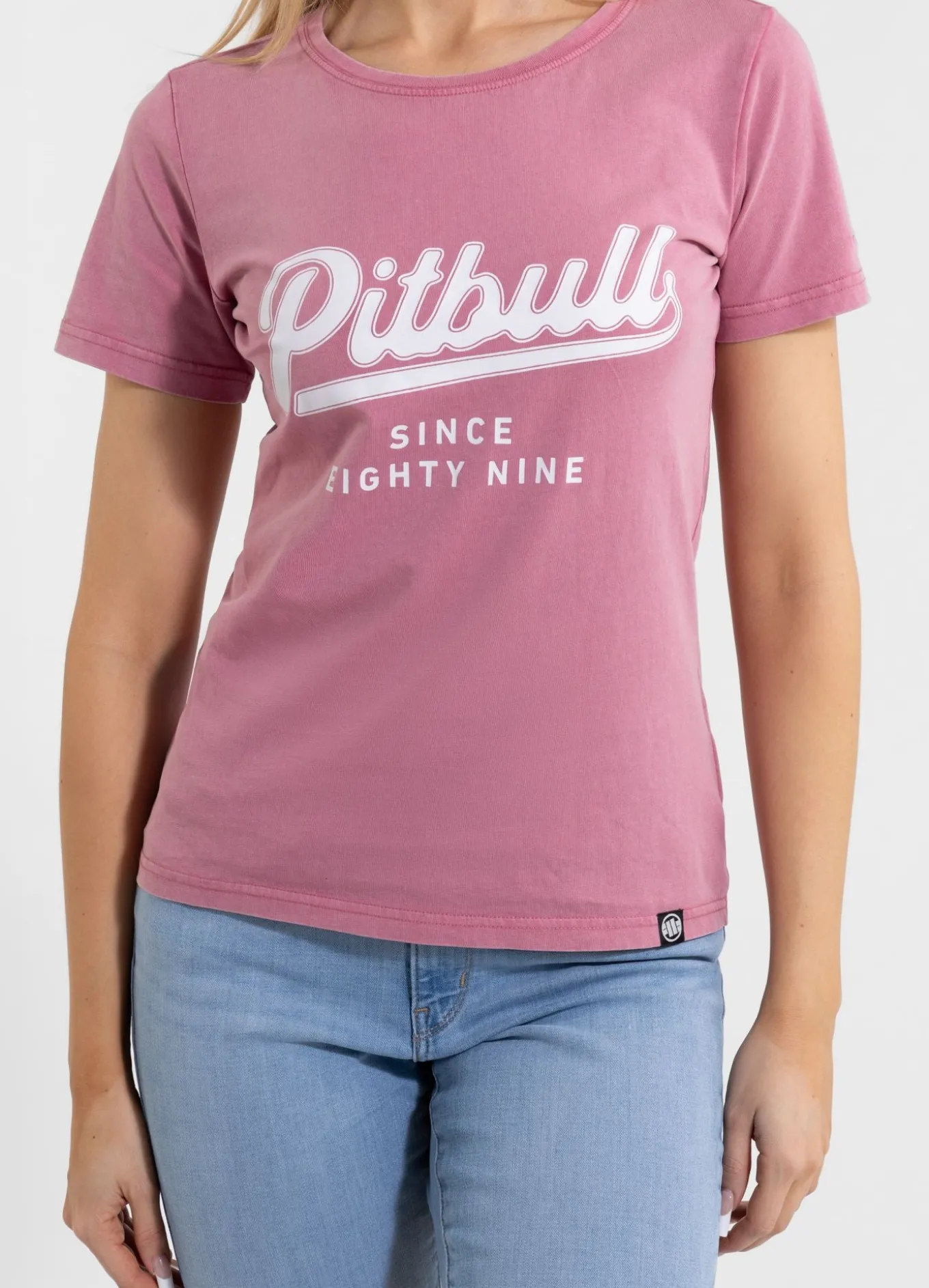 Women's T-Shirt Denim Washed ANGEL LOGO - Pink
