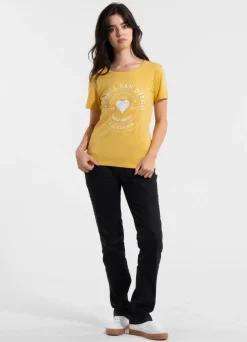 Women's T-Shirt HEARTIE - Pale yellow