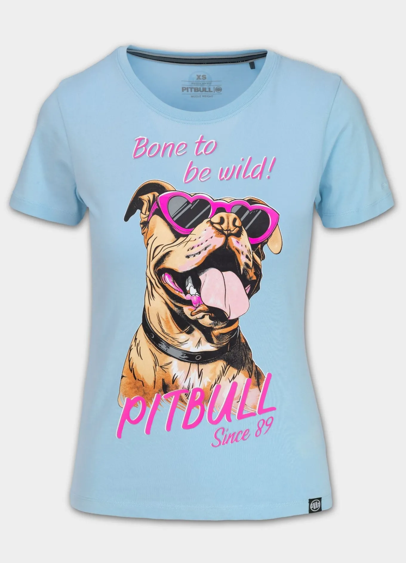 Women's T-Shirt SUNGLASSES DOG - Light blue