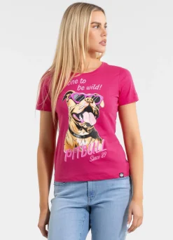 Women's T-Shirt SUNGLASSES DOG - Raspberry