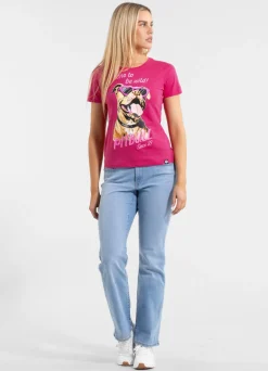 Women's T-Shirt SUNGLASSES DOG - Raspberry