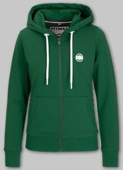 Women's zip-up hoodie French Terry LA DETA - Dark green
