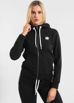 Women's zip-up hoodie French Terry La Deta - Black