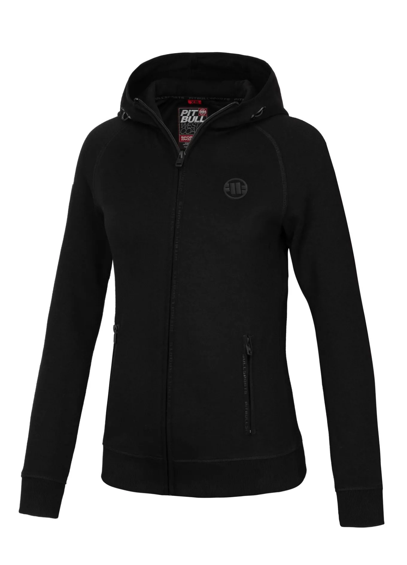 Women's zip-up hoodie Fuchsia - Black/Black