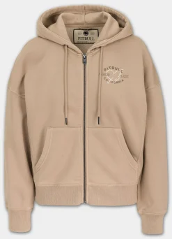 Women's zip-up hoodie Washed MANZANITA HEART - Sand